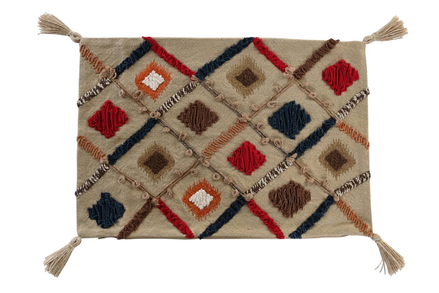 FUNDA COJIN ALGODON 60X1X40 FLECOS MULTICOLOR