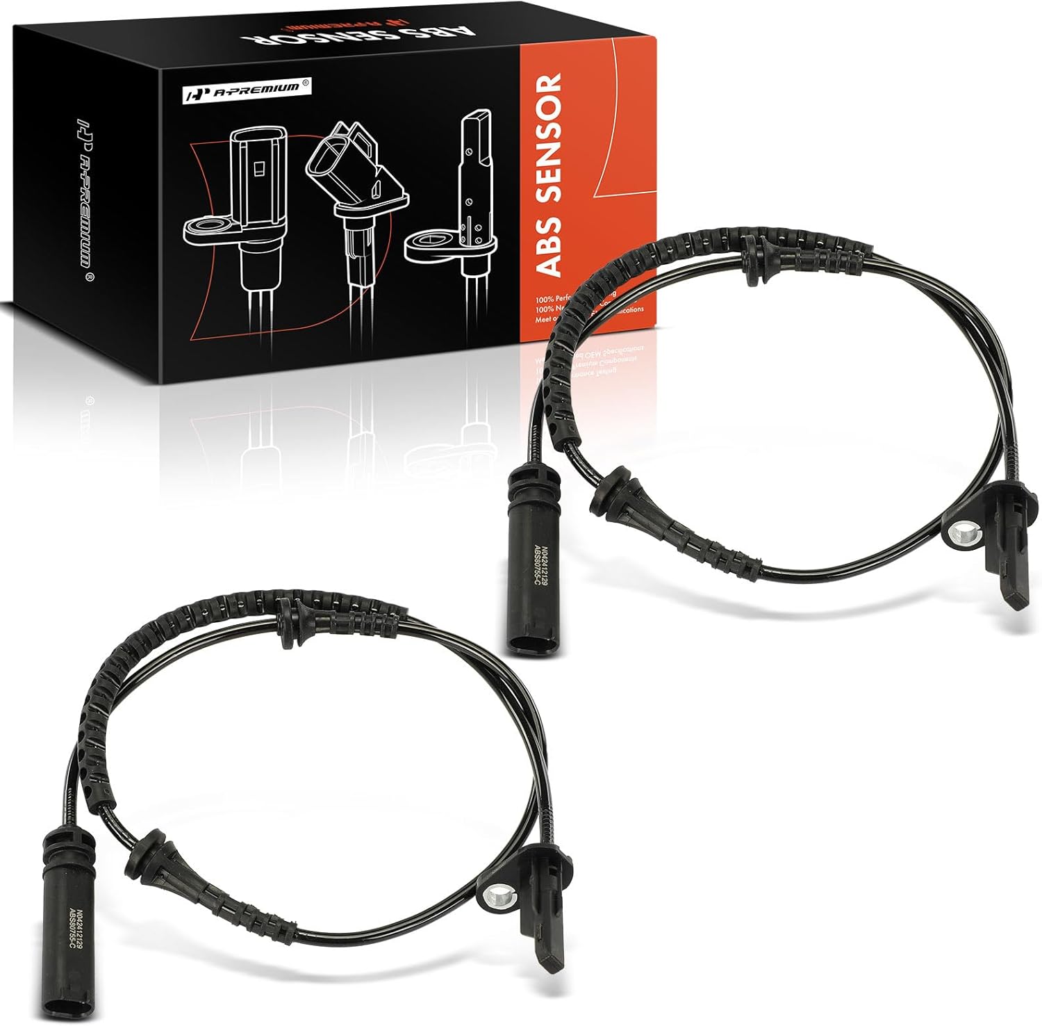 A-Premium 2PC Set Front ABS Wheel Speed Sensor Compatible with BMW, Mini - X1 2019-2021, X2/Cooper Clubman/Cooper Countryman 2019-2022, 228i/M235i xDrive Gran Coupe