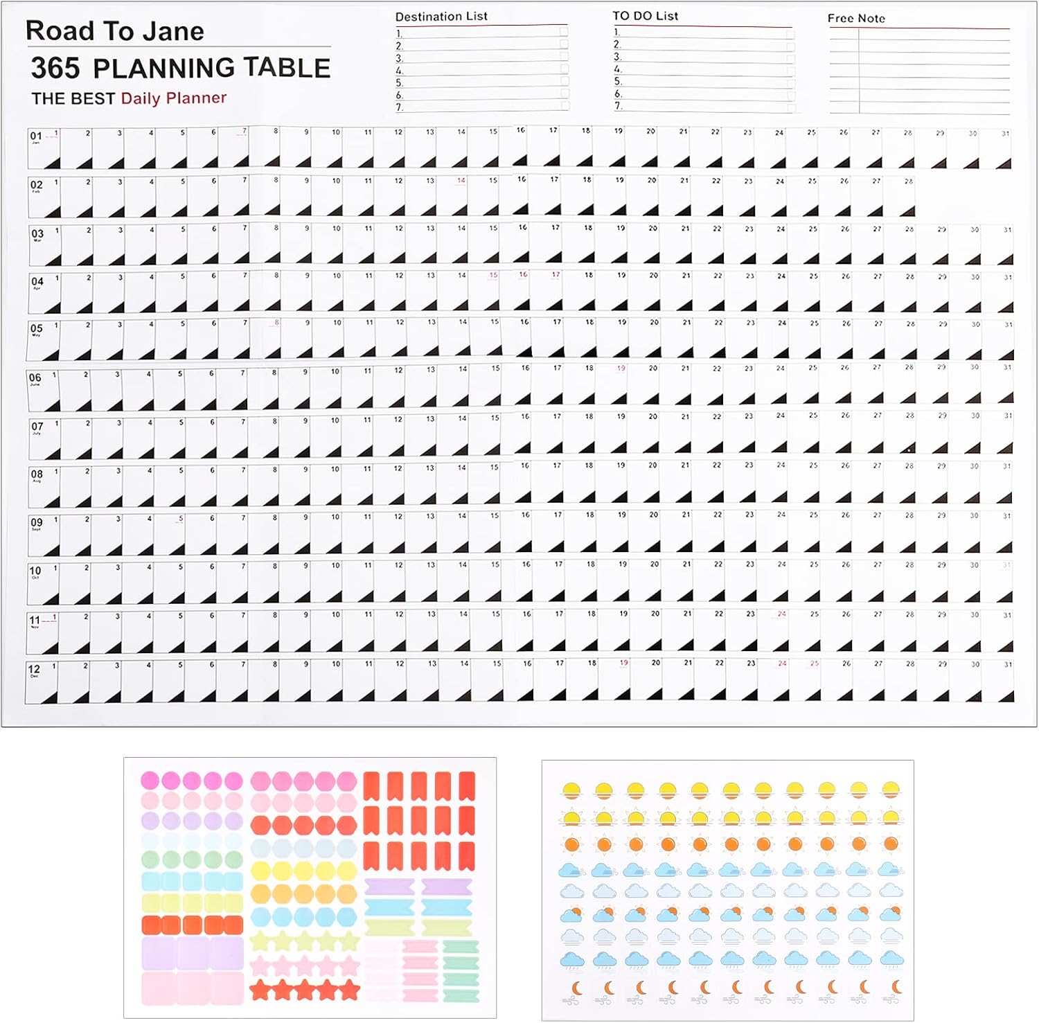 Calendrier Mural 2026 - Planificateur Vertical Annuel Avec