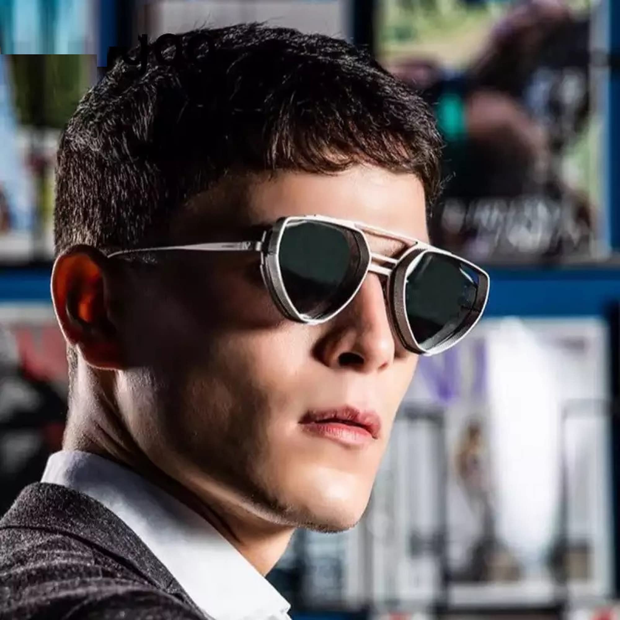 AUGEN Gafas de sol unisex estilo piloto retro vintage con protección UV400, tamaño mediano (negro 3, 124)
