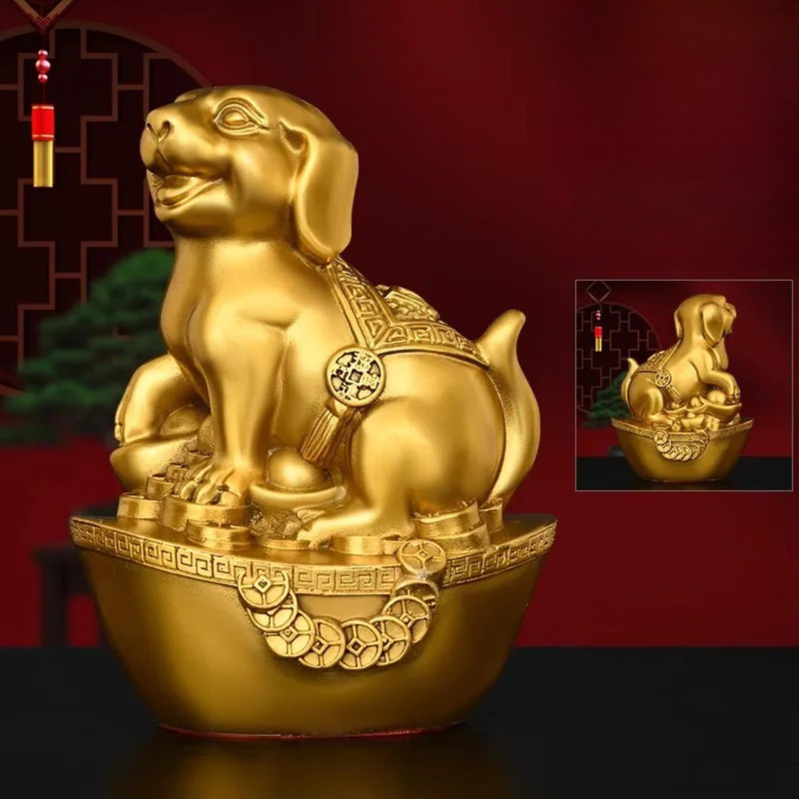 Aottsd Household Buddha Statue Large Living Room Enshrine Table Sculpture 31Cm