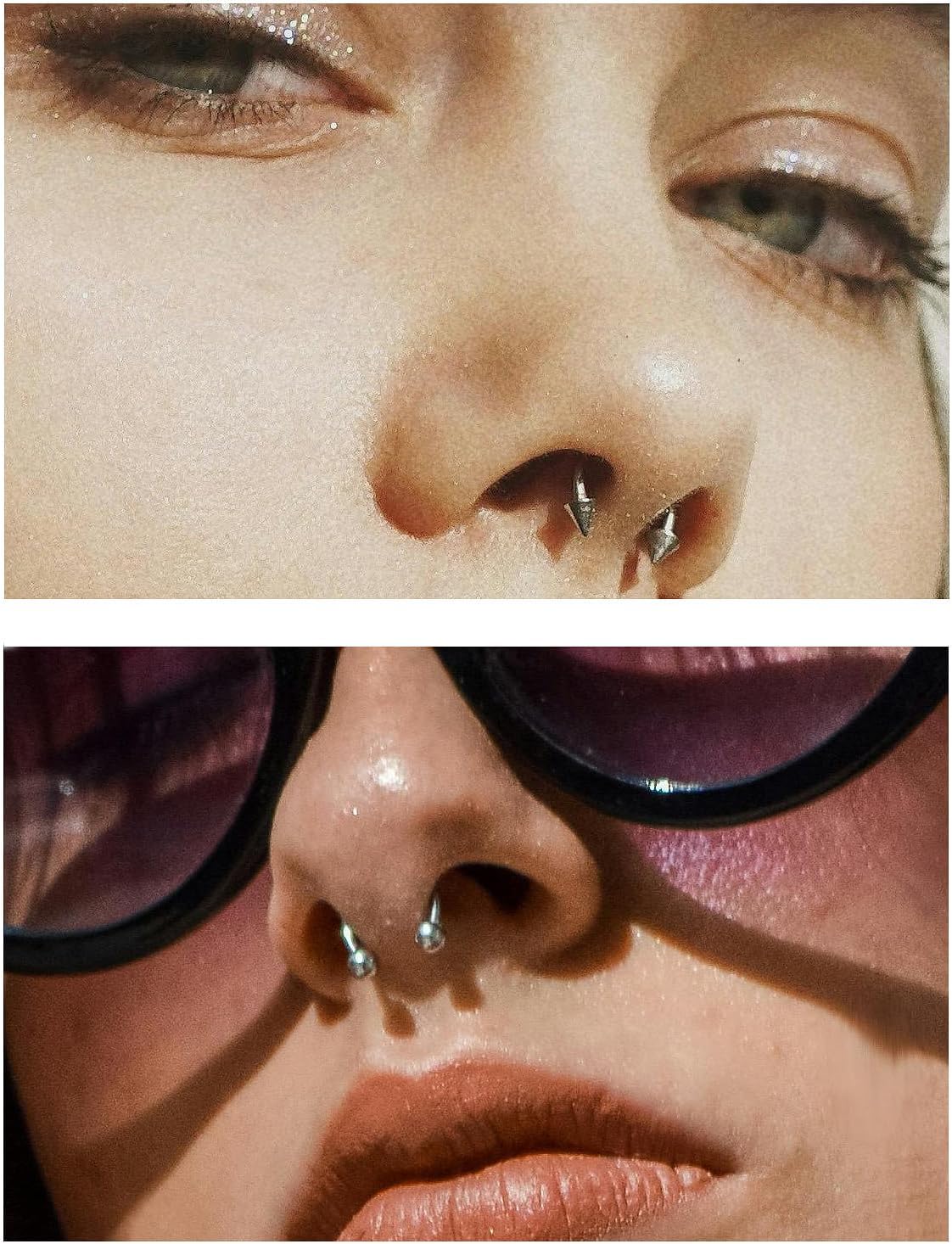 20G 16G 14G Variety of Sizes Horseshoe Rings Surgical Steel Nose Septum Horseshoe Hoop Earring Eyebrow Tragus Lip Rings Daith Helix Piercing Jewelry for Women Men