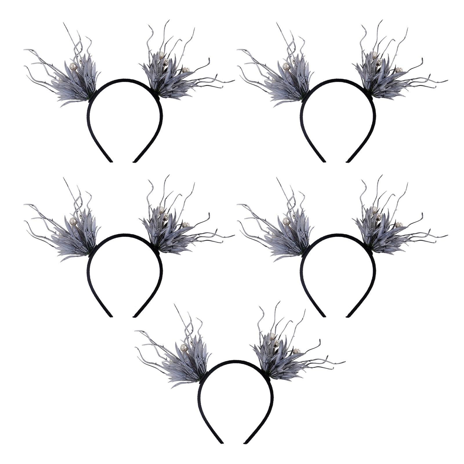 Kalttoy Gray Model 5Pcs Festives Halloween Headpiece Elegant Headbands For Themed Celebration And Role Play Stylish Costume Accessory Costume Accessory
