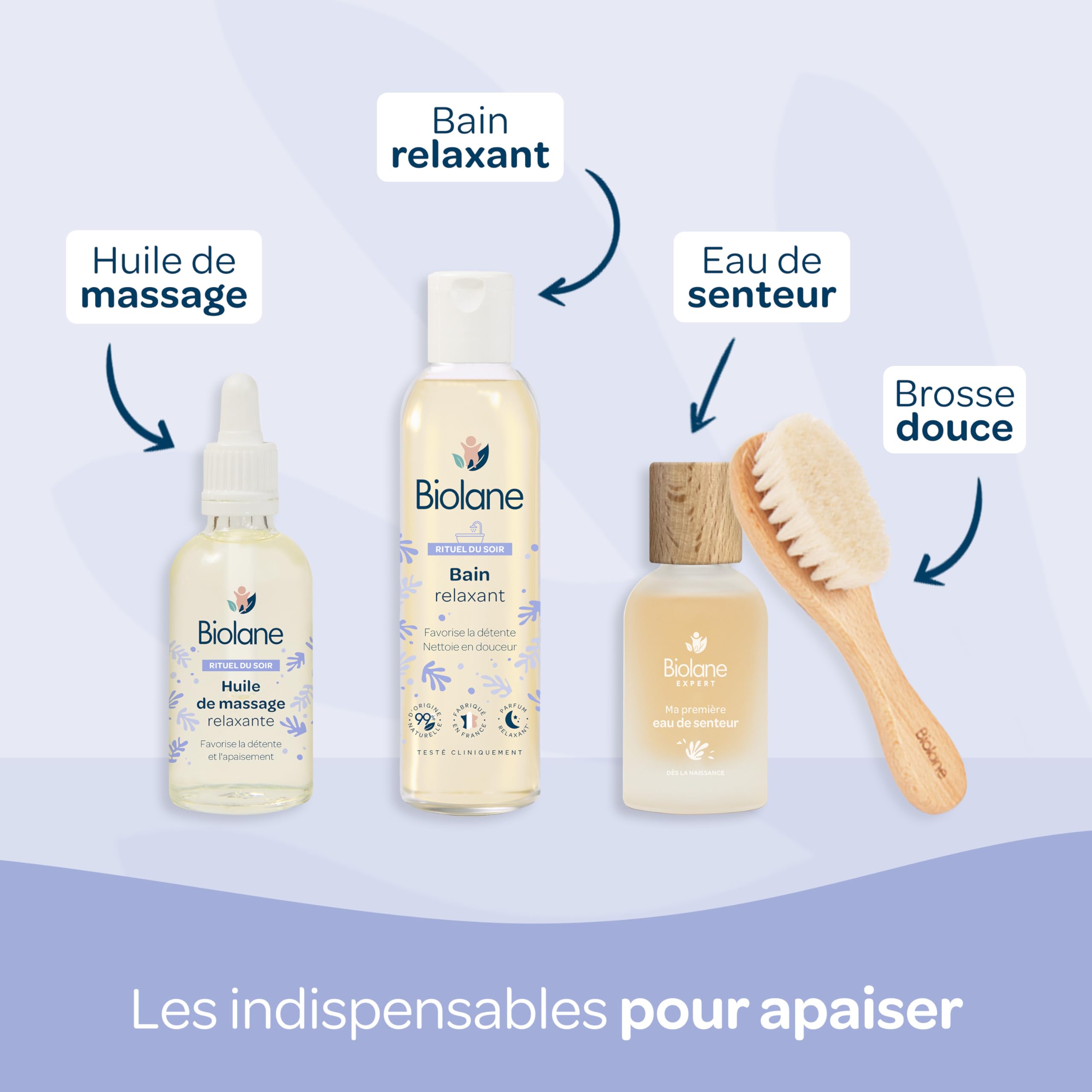 BIOLANE Coffret Cadeau Naissance 10 Essentiels Bébé Couches Lingettes H2O Lange Doux Soins Eau de Toilette Complet