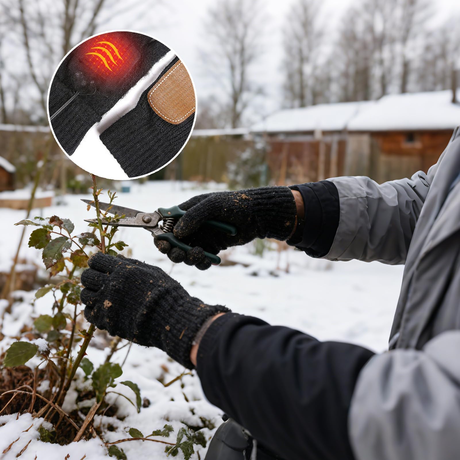 ZH1YFD Podgrzewane rękawiczki męskie - 23,5 x 9,5 cm 3 temp. Antypoślizgowe, zasilane przez USB, akumulatorowe rękawiczki elektryczne, ciepłe dla mężczyzn. Kobiety Na zewnątrz Praca w biurze. Dom
