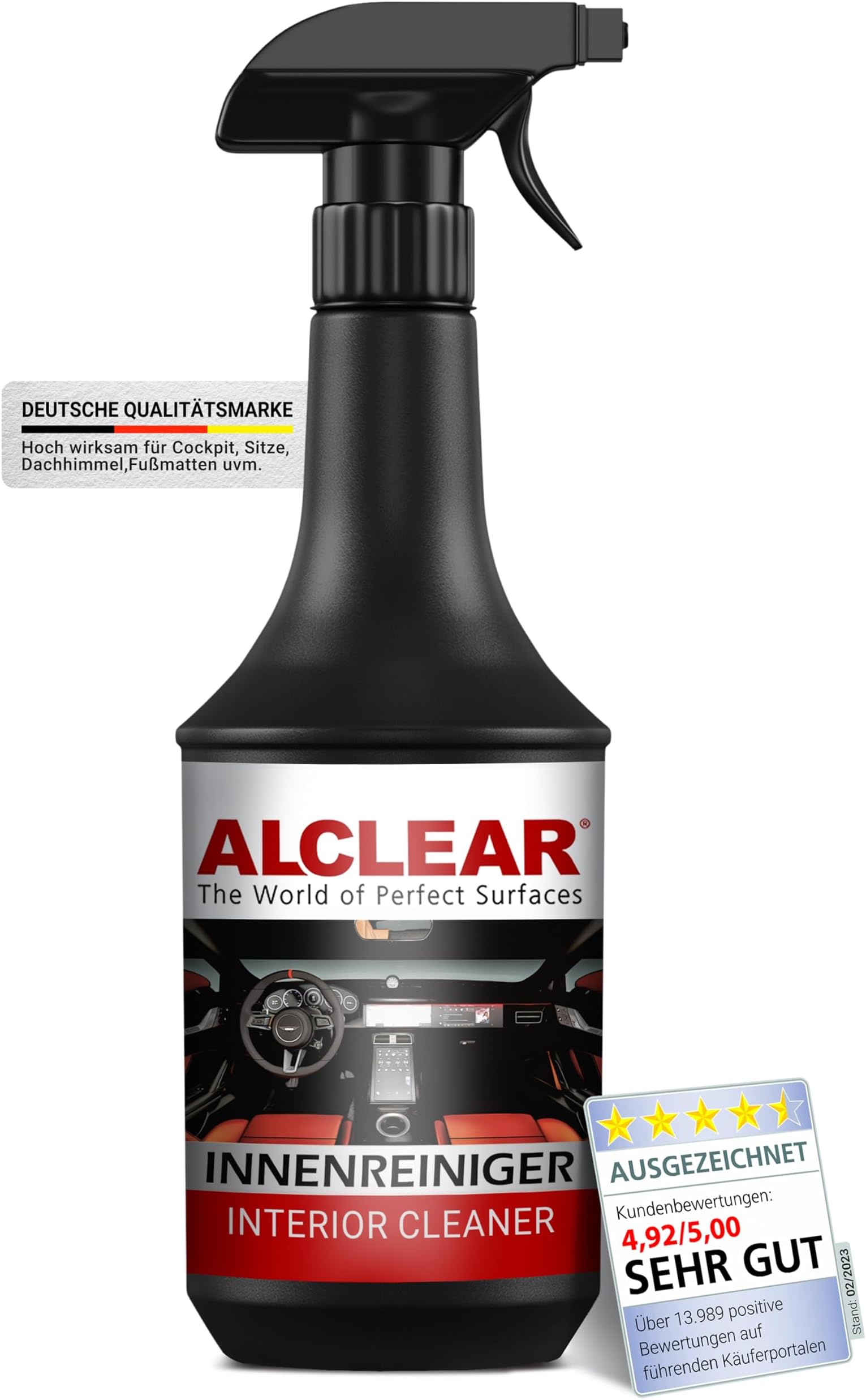 721IR Interior Cleaner Spray, Car Interior Cleaner for Cockpit, Upholstery, Faux Leather & Display, Gently Cleans, Odorless, for Vehicle Care & Conditioning - Made in Germany