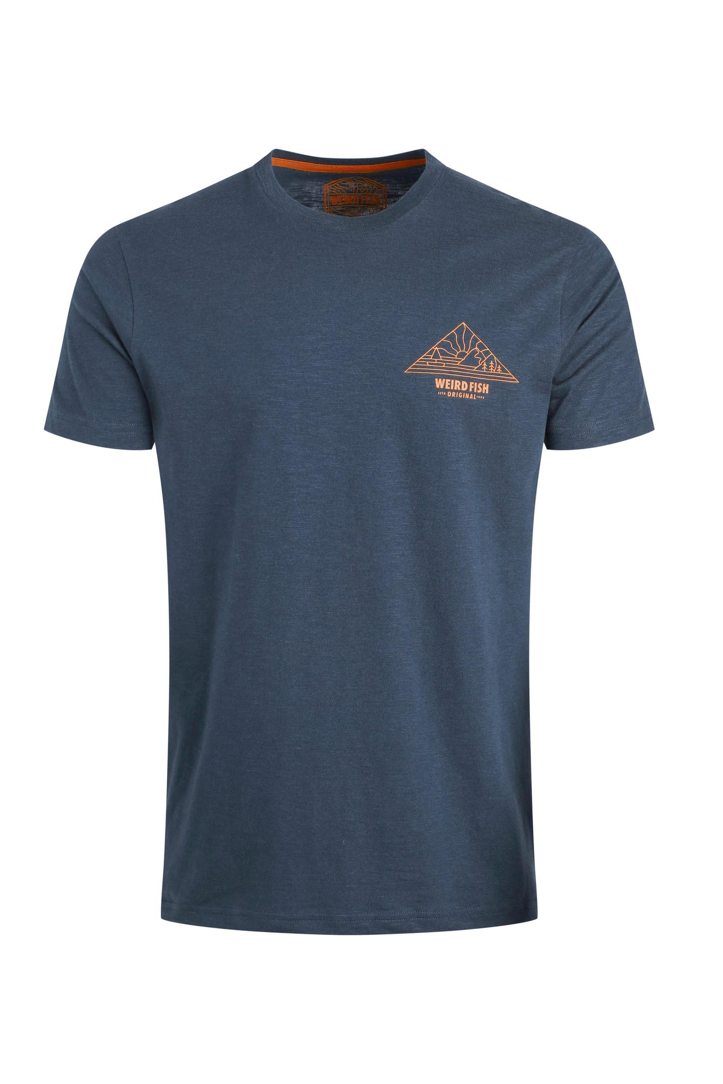 Weird Fish Men's Navy Pyramid View Back Print Graphic T-Shirt Size L