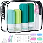 MODENGKONGJIAN 16 Pack Travel Bottles for Toiletries,TSA Approved Silicone Squeezable Travel Shampoo Bottles, 3oz Leak Proof Refillable Toiletry Cosmetic Containers (16PCS/Green)