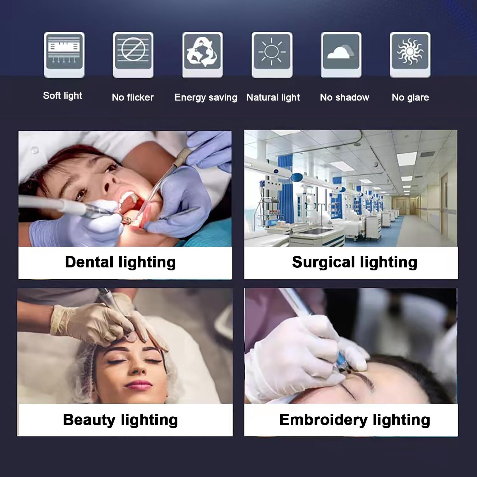 Lampada per Visita Medica a LED, Lampada per Visita Chirurgica da 12W, Base Girevole con Ruote Dimmerabili, Lampada Chirurgica Dentale, Lampada per Visita Ginecologica