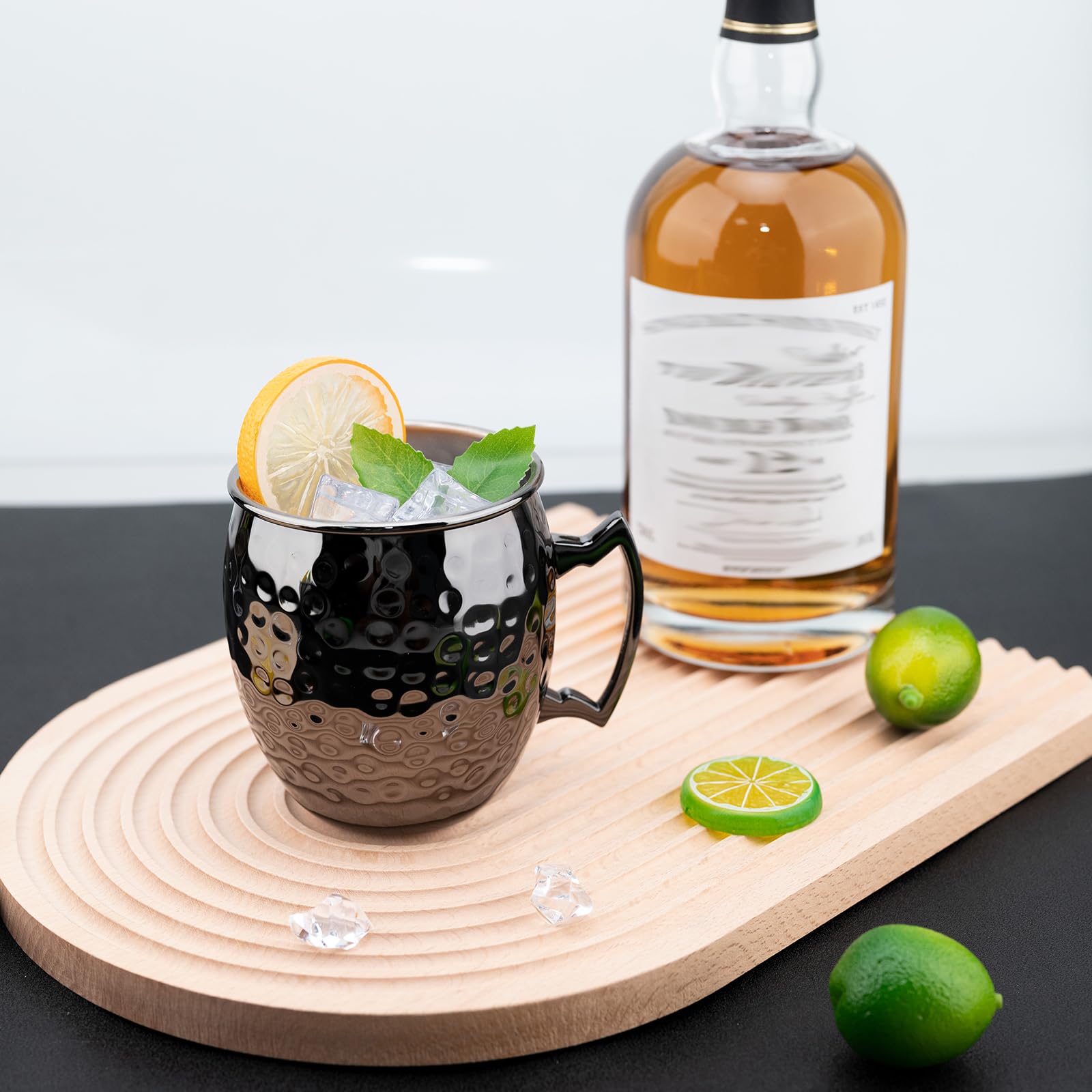 IMossad Moscow Mule Mugs, 17 Oz Hammered Copper Cups With 304 Stainless Steel Lining And Gold