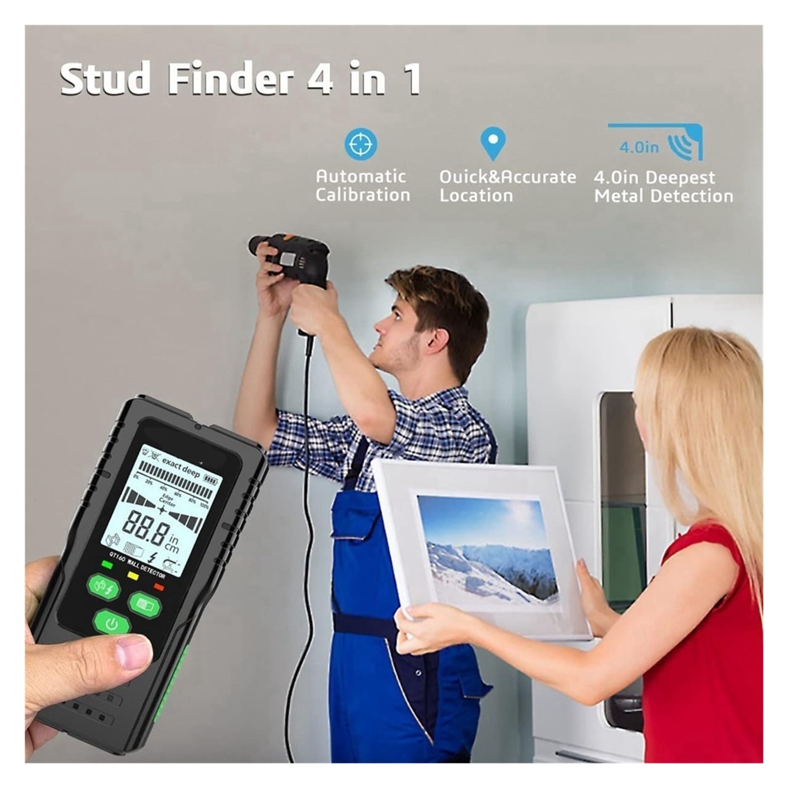 Detector Vigas Buscador De Vigas De Pared, Escáner, Buscadores De Vigas Magnéticas, Detector De Cables De CA De Tuberías De Vigas con Imán De Madera Y Circonio