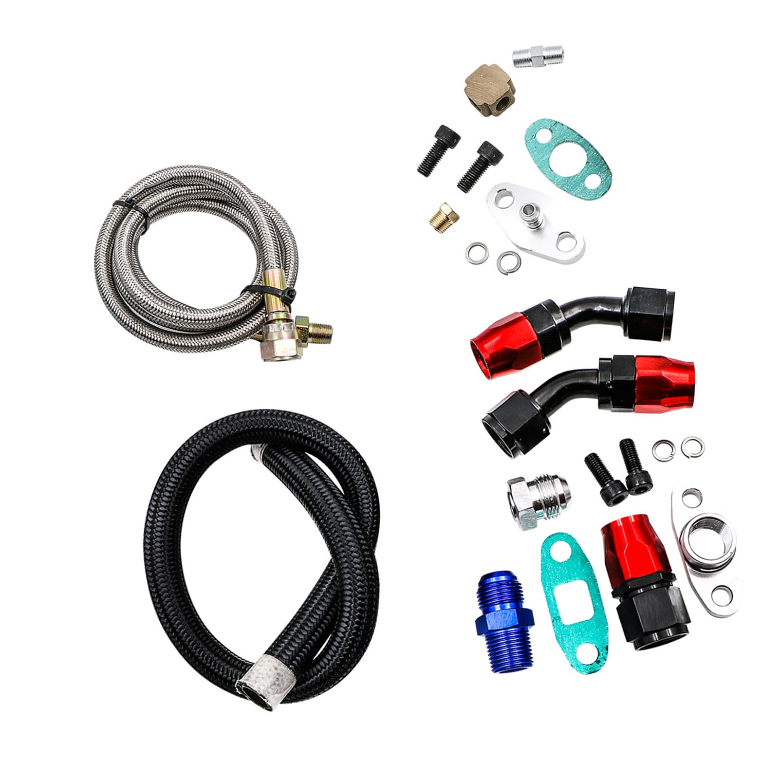 Jazuaiao Imrpoves Oil Feed Line Set with Aluminum & Steel Accuracy Engineered for Enhances Engine Power Use Aluminum Augmenter Oil Line