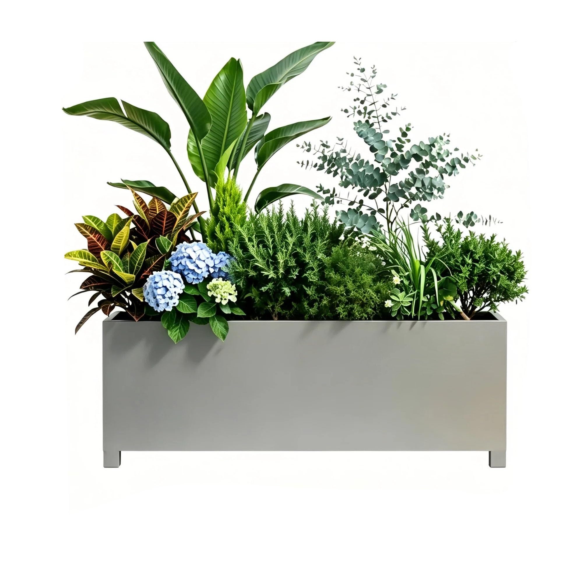 Pq7hKv2wD garden trough planters Outdoor Planter Box Flower Bed Partition Trough Planting Container(Small)