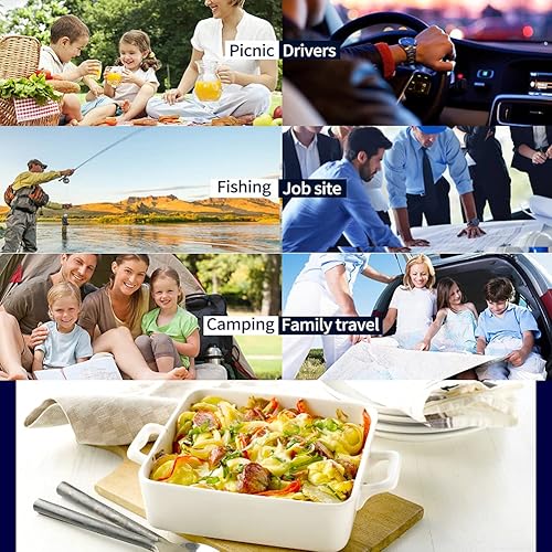 Miniatura 7 de Horno portátil, calentador de alimentos de coche de 12 V, mini horno personal portátil, lonchera eléctrica con calefacción para recalentar comidas y