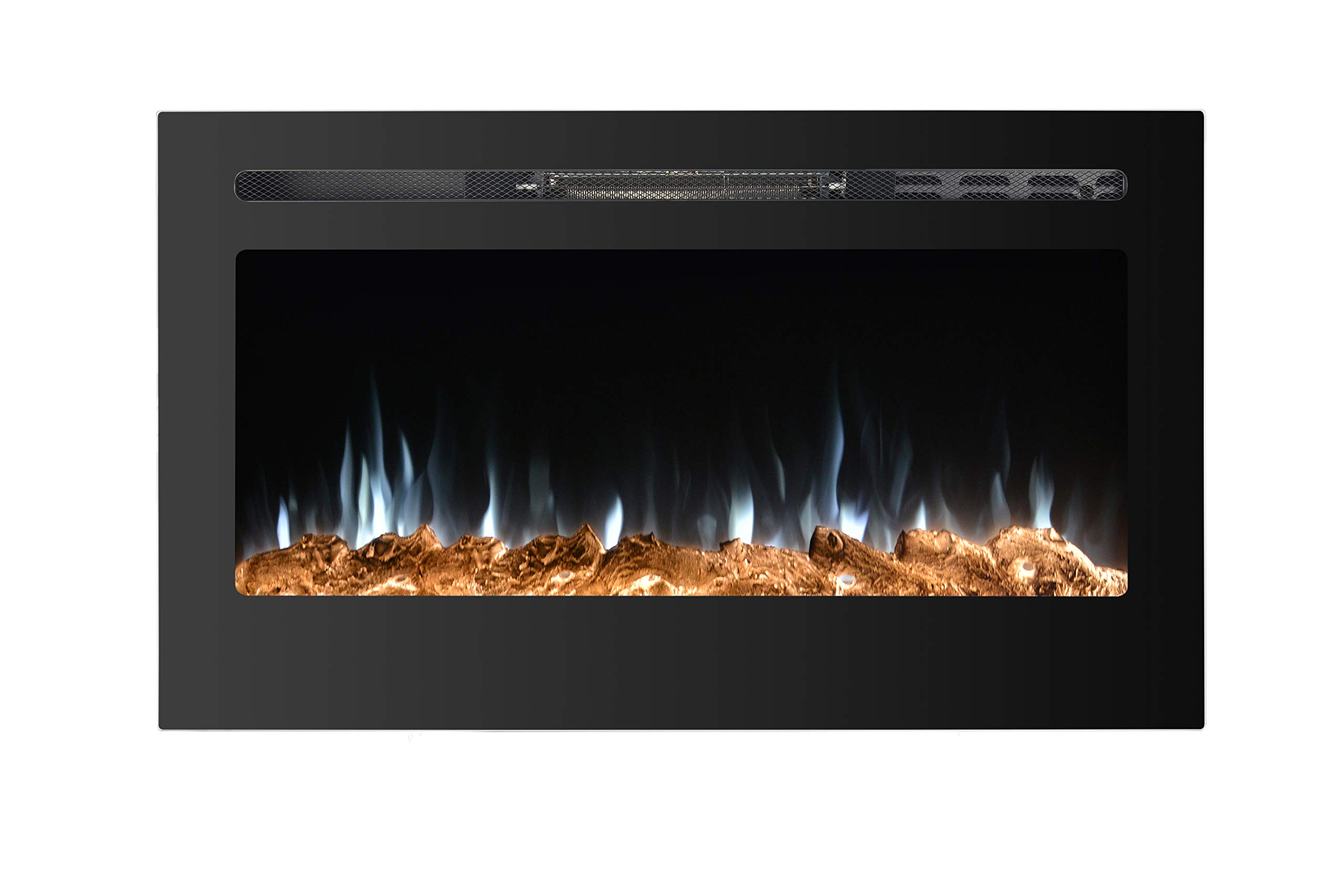 PAOLFOX 36 Inches Wall Mounted Recessed Electric Fireplace Heater Touch