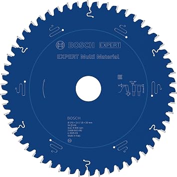 Bosch Professional Accessories dairesel testere bıçağı Expert için çok aşamalı malzeme, 210 x 30 x 2.4 mm, 54, 2608642492 [Enerji Sınıfı A+]