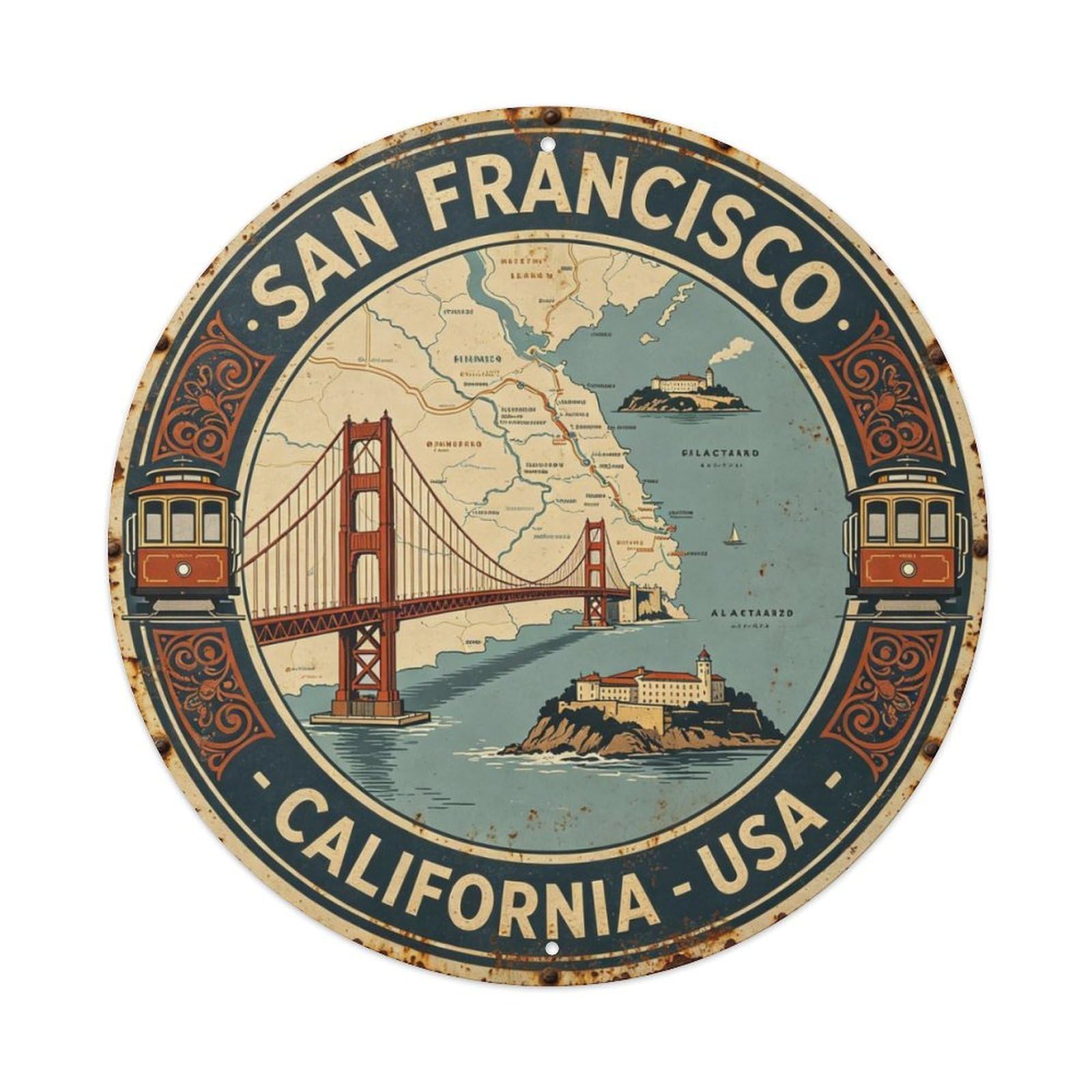 San Francisco Metal Tin Sign Plaque