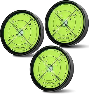 Aluminium High Precision Horizontal Bubble Cardan Level, Bubble Level Tool Circle Round 2.4 Inch 60mm - 3 PCS