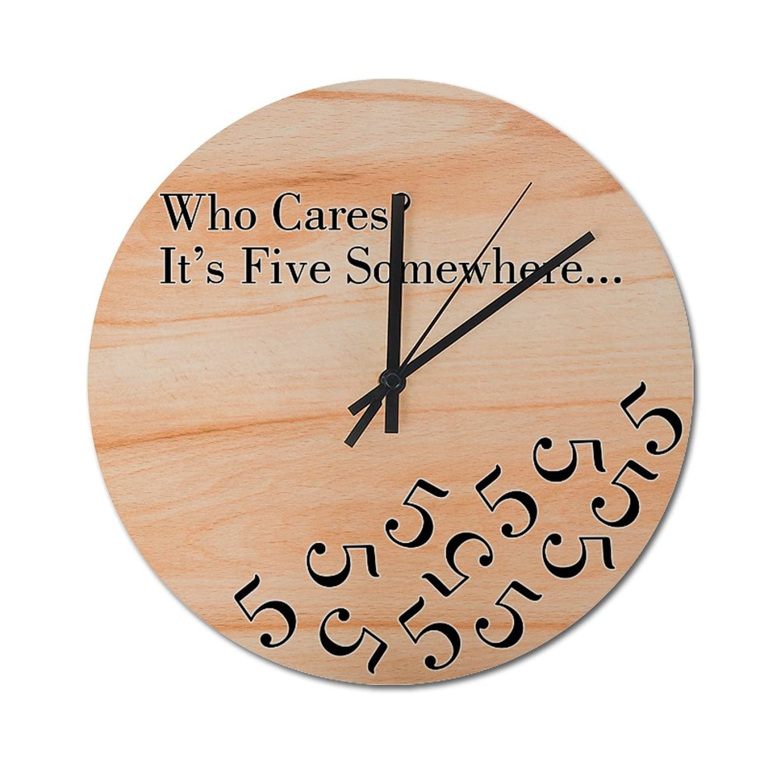 Horloge murale Who Cares It's Five Somewhere cadeau rétro idéal pendaison de crémaillère
