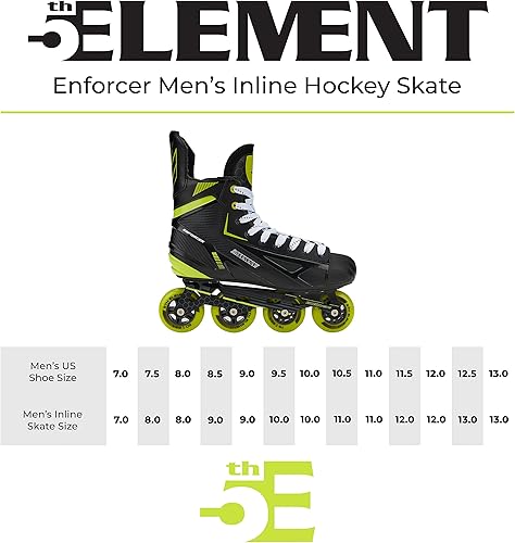 Miniatura 4 de 5th Element Enforcer - Patines en línea de hockey para hombres, patines para interiores y exteriores con rodamientos de acero al carbono, chasis de