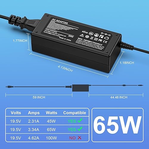 Miniatura 3 de Adaptador de 65 W para portátil Dell Latitude E5440 E5470 7480 E6540 E7440 E7450 E7250 E6440 E6430 7490 7290 5490 5590 5290 LA65NMM 51.2 in Enchufe