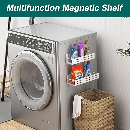 Miniatura 7 de MFTEK Estante magnético para especias para refrigerador, paquete de 4 organizadores de especias fuerte magnético para condimentos, estante lateral