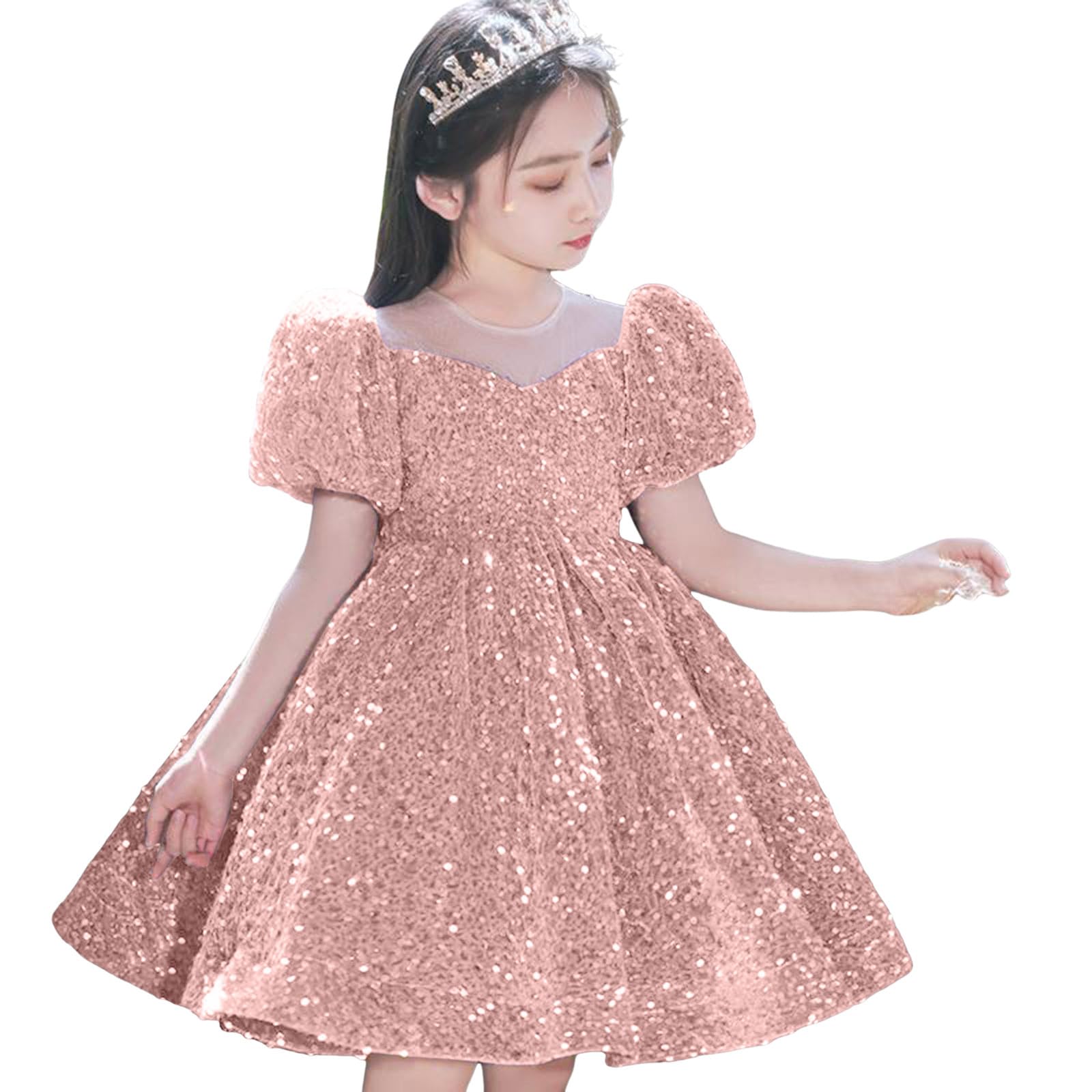 Generisch Kleinkind Kinder Mädchen Niedliches Kleinkind Pailletten Glitzer Party Karneval Kleid Prinzessin Formales Kleid