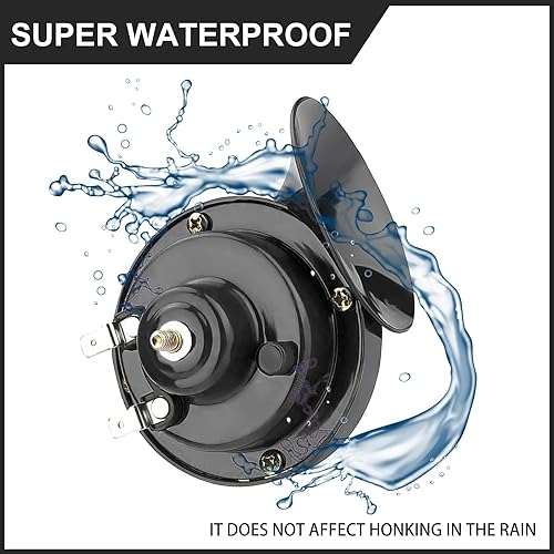 Miniatura 4 de cerfioo Pack-2 Bocina doble de caracol de aire para automóvil, tamaño mini impermeable de 12 V y bocina de sonido súper fuerte de 300 DB, kit de