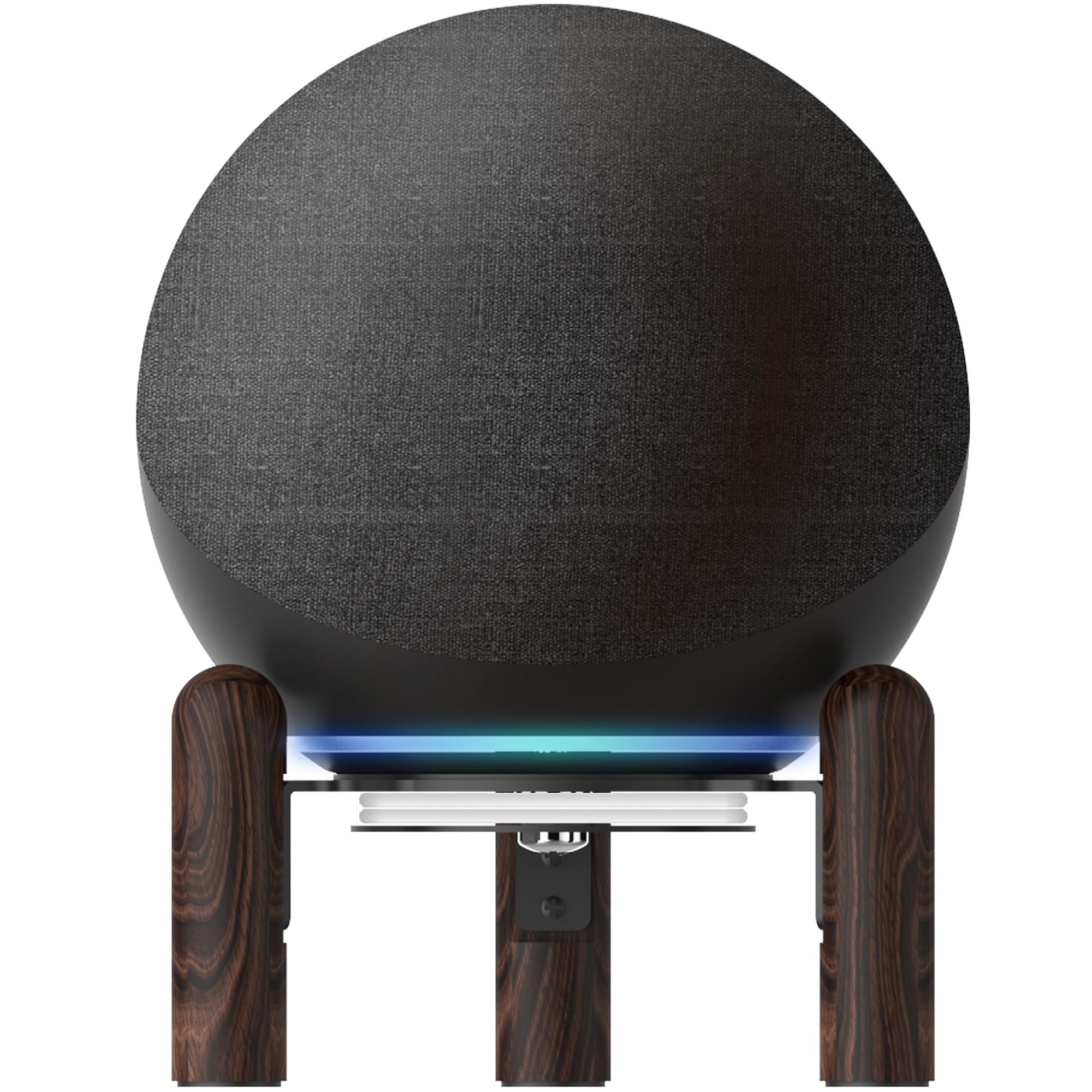 H Huaberich Desktop Holder Mount Stand for Echo 4th Gen?HomePod Mini and Other Suitable Speakers. Black Walnut Wood.