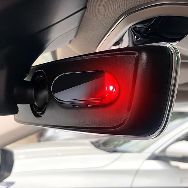 ソーラー警告灯 - 偽の LED 点滅ダミーアラーム |インテリジェントセンサー付き模擬防犯カメラライト |車のバン SUV トラックのための夜に防水自動オンオフ - 2