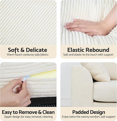 Miniatura 8 de Sofá modular de 146 pulgadas, en forma de U de gran tamaño, sofá cama convertible, asiento profundo, cómodo sofá nube con otomana y 5 almohadas para