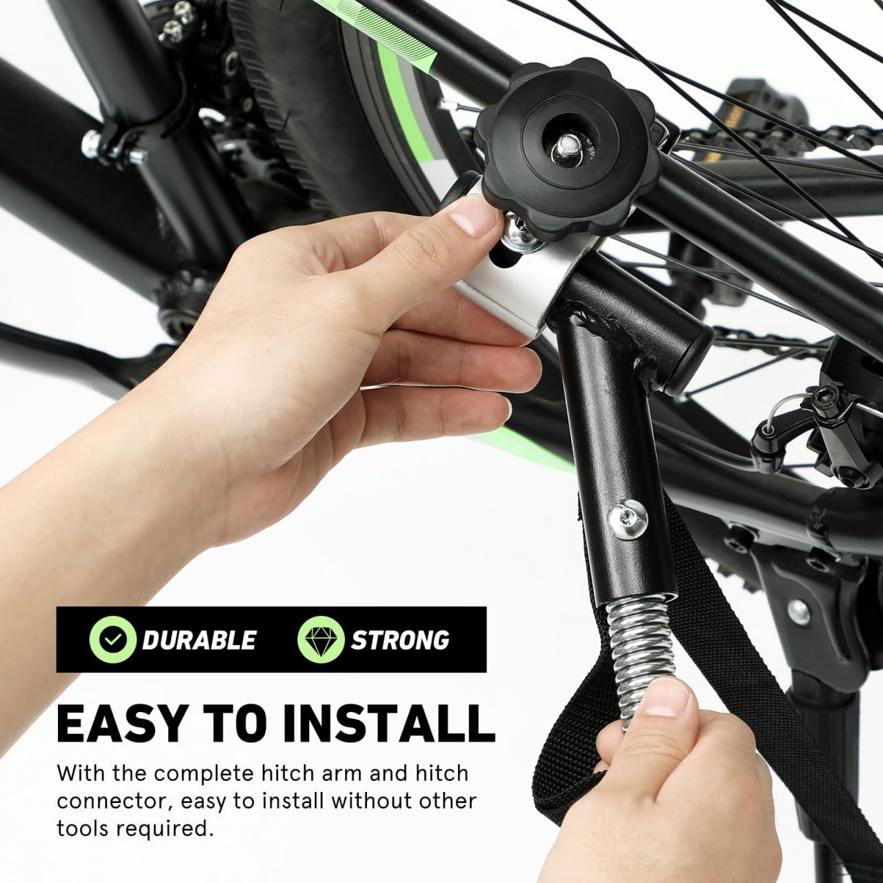 Veemoon - Remolque Universal para Bicicleta de Remolque, Enganche rápido, liberación rápida, Adaptador de fijación de Acero, Conector para niños