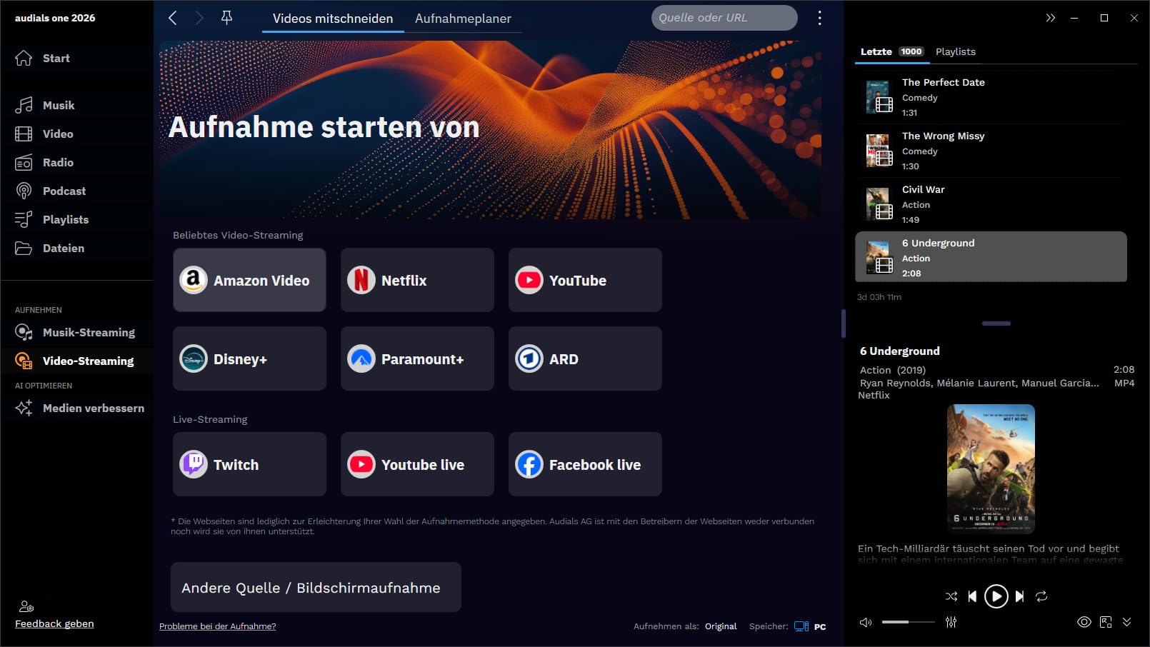 Audials one 2026 - Streaming-Rekorder & Konverter für Musik, Video, Radio, Podcast | Standard | 1 Gerät | 1 Benutzer | PC Aktivierungscode per Email