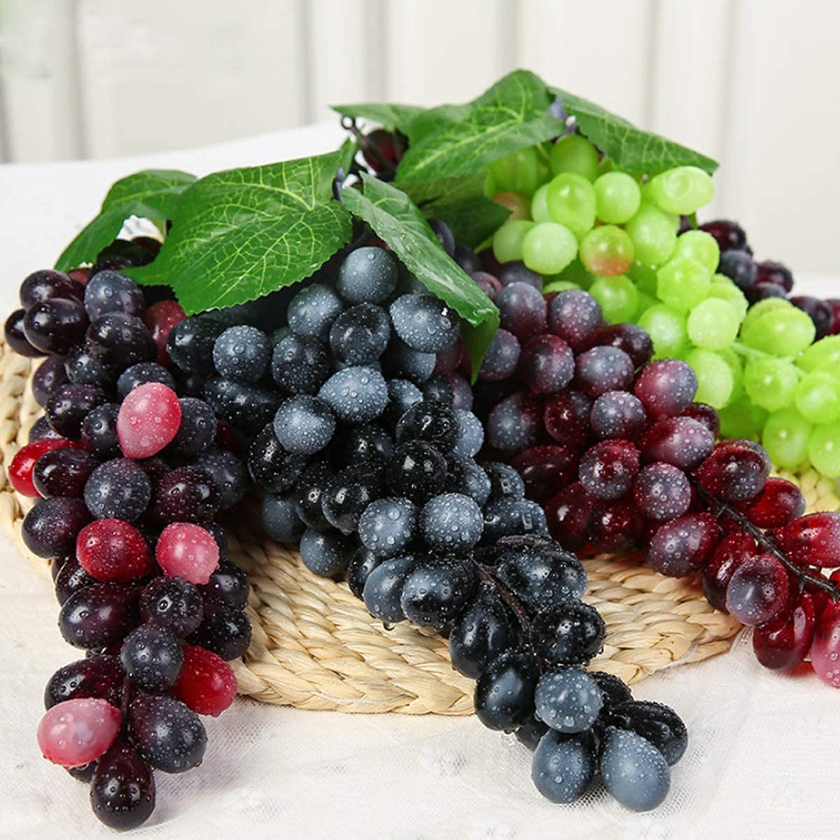 Uva Artificiale Realistica Septpenta - Grappolo Finto In Schiuma E PVC Da 17 Cm - Frutta Finta Per Decorazione Casa, Vetrine, Centrotavola - copertina