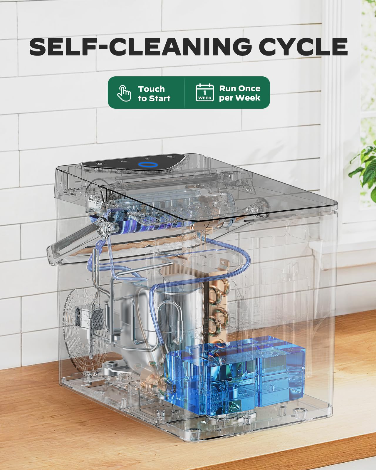 Silonn Countertop Ice Maker with Expanding Ice Basket, 9 Cubes in 6 Mins, 2.5L Ice Basket, Self-Cleaning Ice Maker with LED Touch Control, 2 Bullet Ice Sizes for Home, Kitchen, Office on Fridge.com