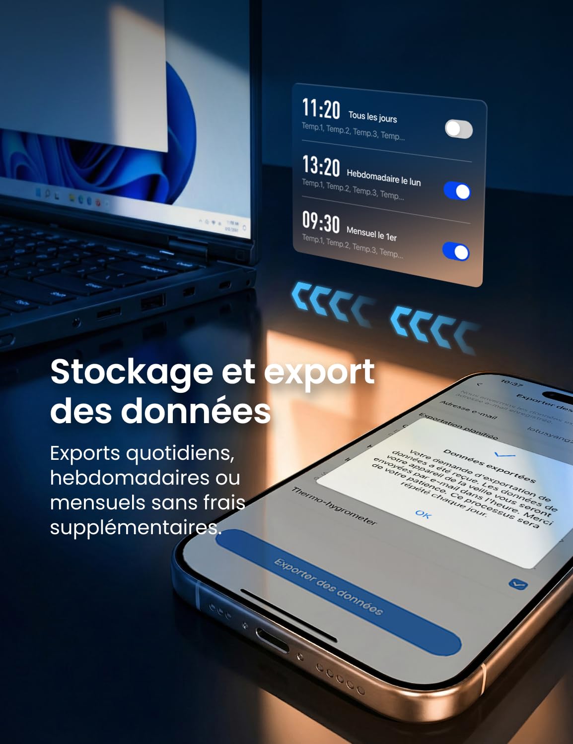 AEGISLINK Hygromètre Thermomètre WiFi, Moniteur de Température Intelligent, Mini Capteur d’Humidité avec Notification, Stockage et Export de Données, Compatible Alexa, ATHZ31 | Compatible Alexa, Notifications, Stockage et Export des Données