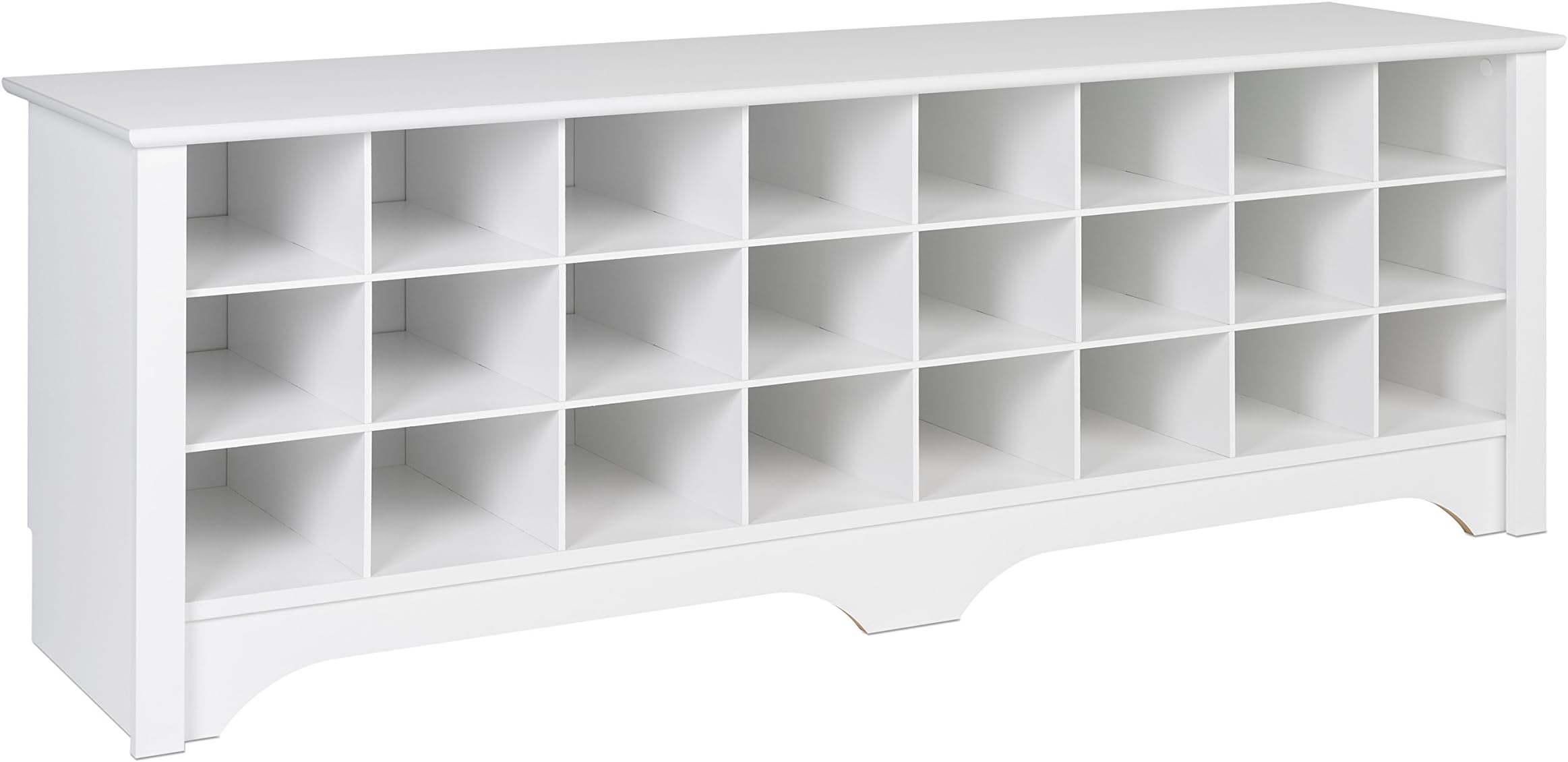 Prepac24 Pair Shoe Storage Cubby Bench, White