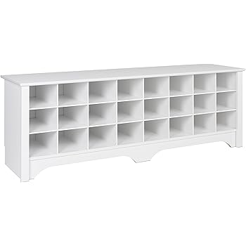 Amazon Com Prepac 24 Pair Shoe Storage Cubby Bench White Furniture Decor