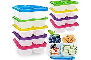 10 Pc 4-Compartment Reusable Snack Bento Boxes