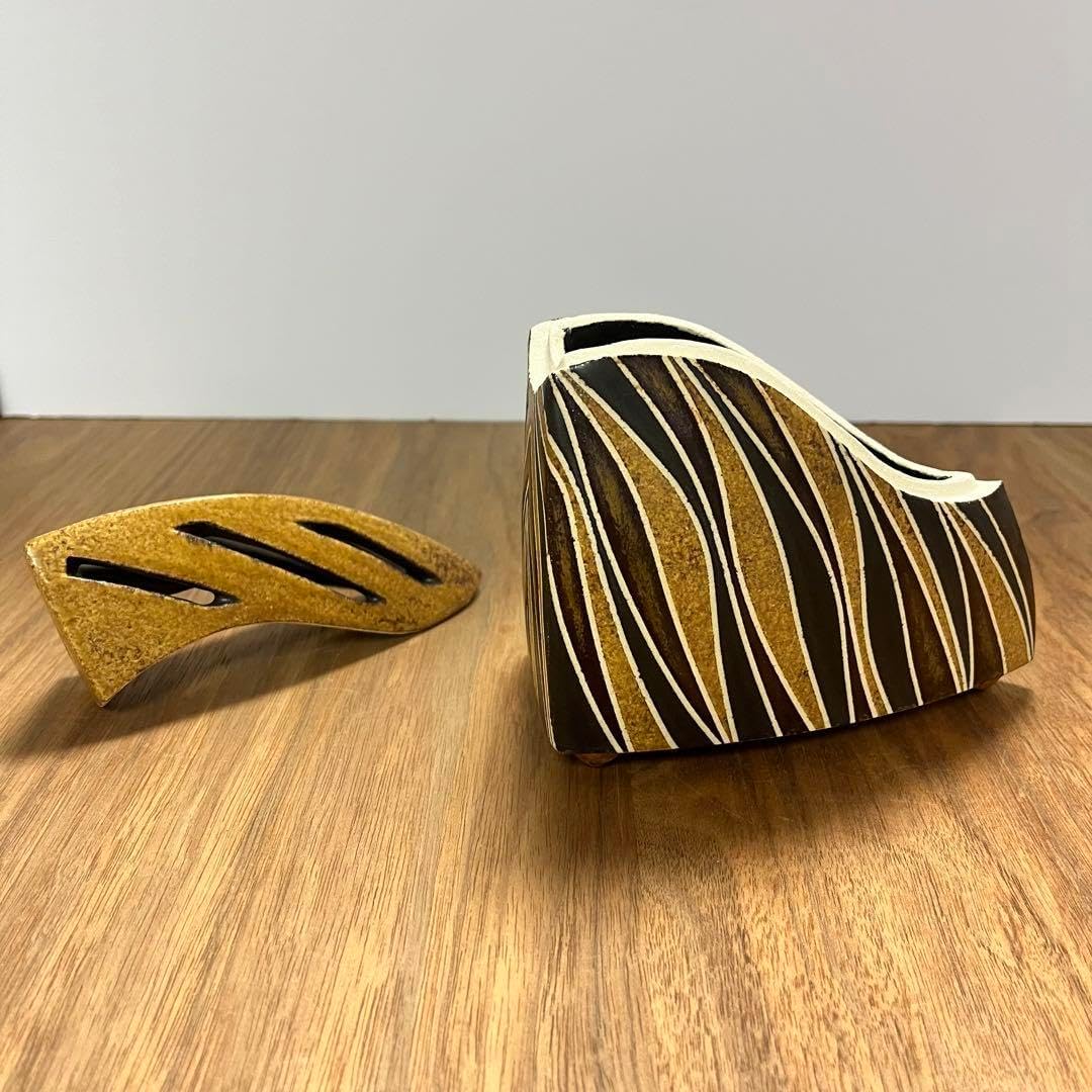 織部焼 香炉 蓋置 落款あり 織部焼 香炉 蓋置 落款あり 織部焼 香炉 蓋