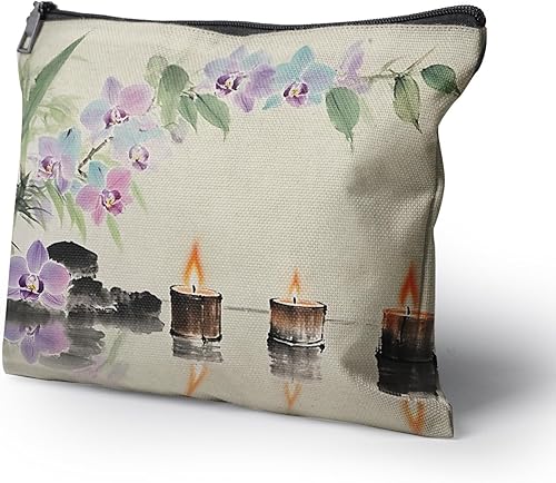 Miniatura 9 de Cafl Bolsa de maquillaje para mujeres y niñas, organizador de viaje portátil de gran capacidad, 10 x 8 pulgadas, Lindos gatos 02