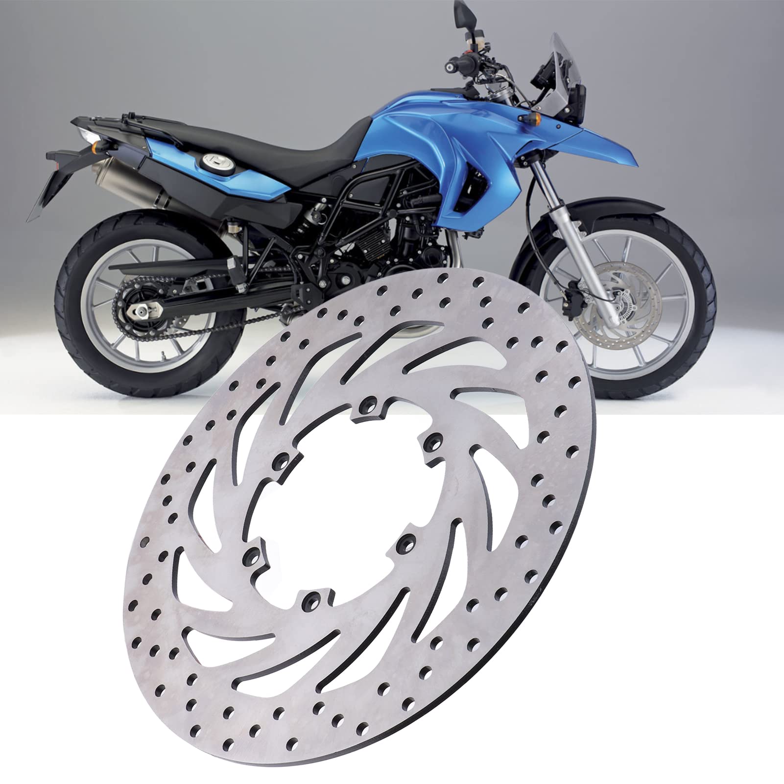 Syrisora Rotor de Disco de Freno Delantero de Motocicleta Metal de Alta Resistencia Resistente Al óxido Resistente Al Desgaste con Orificios de Disipación de Calor para F650GS F65