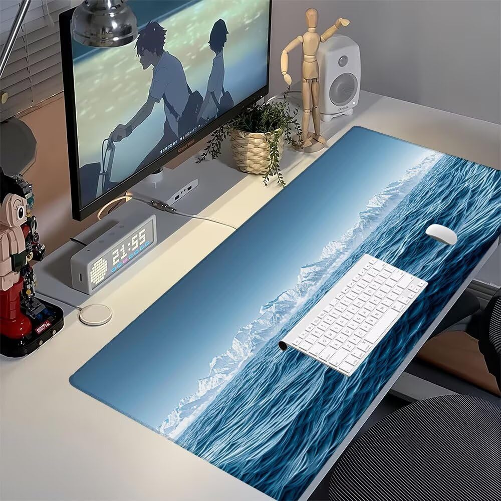 Giappone Tappetino Mouse XXL 1000x500x3mm, Gaming Tappetino Mouse Oceano Mousepad con Base in Impermeabile Gomma Antiscivolo per Tastiera, PC, Computer Ufficio Idea Regalo per Festa del Papà X-836