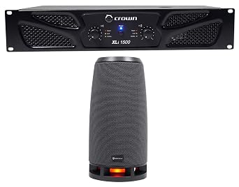 Crown Pro XLi1500 900w 2 Channel DJ/PA Power Amplifier Professional Amp XLI 1500 Bundle with Rockville RockShip 50 Watt Portable Bluetooth Speaker w/LED LightswithRadio/USB/AUX