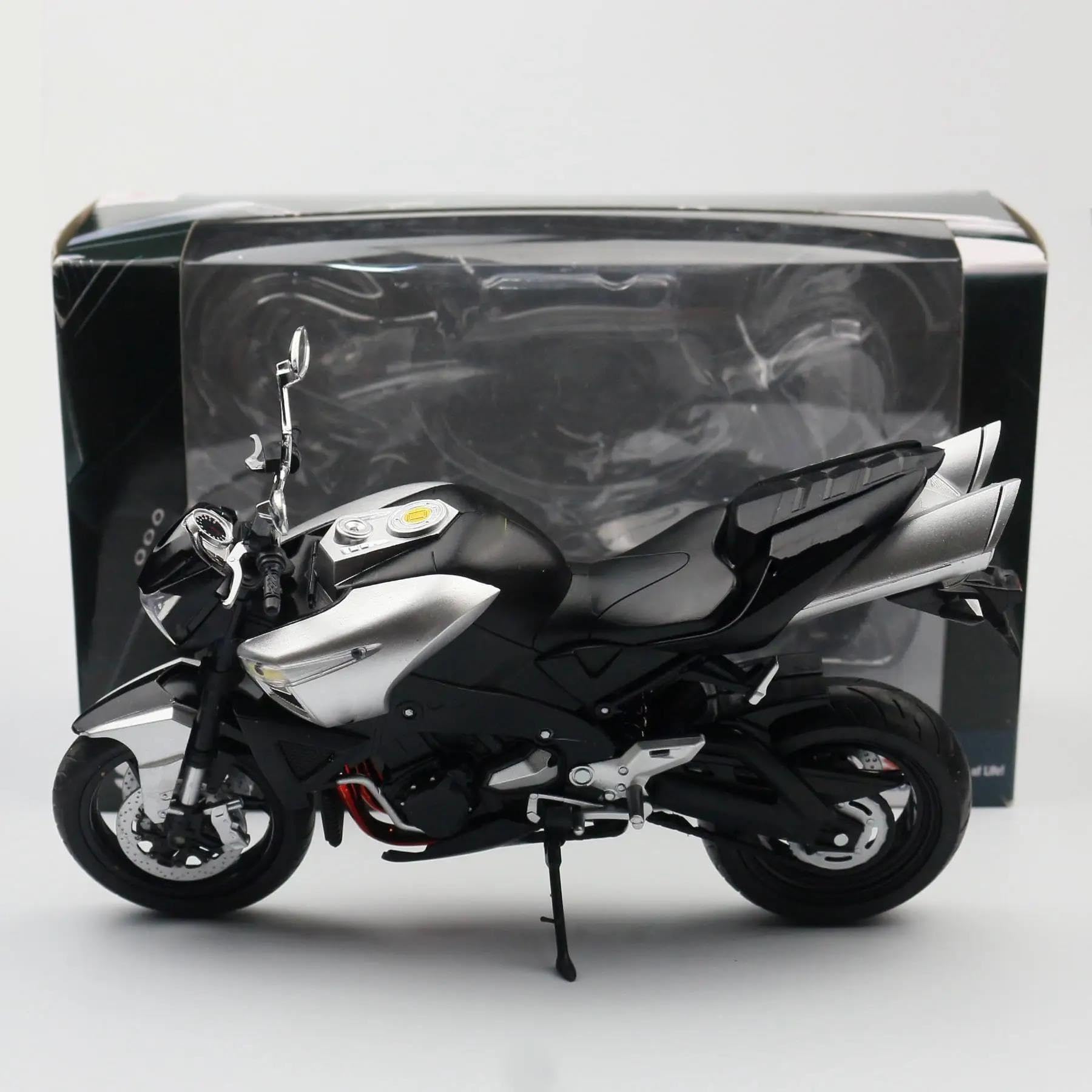 Modello in Scala Modellino di Moto da Corsa in Metallo Pressofuso, Miniatura, Regalo Collezione 1:12 per Suzuki B-King(Silver)