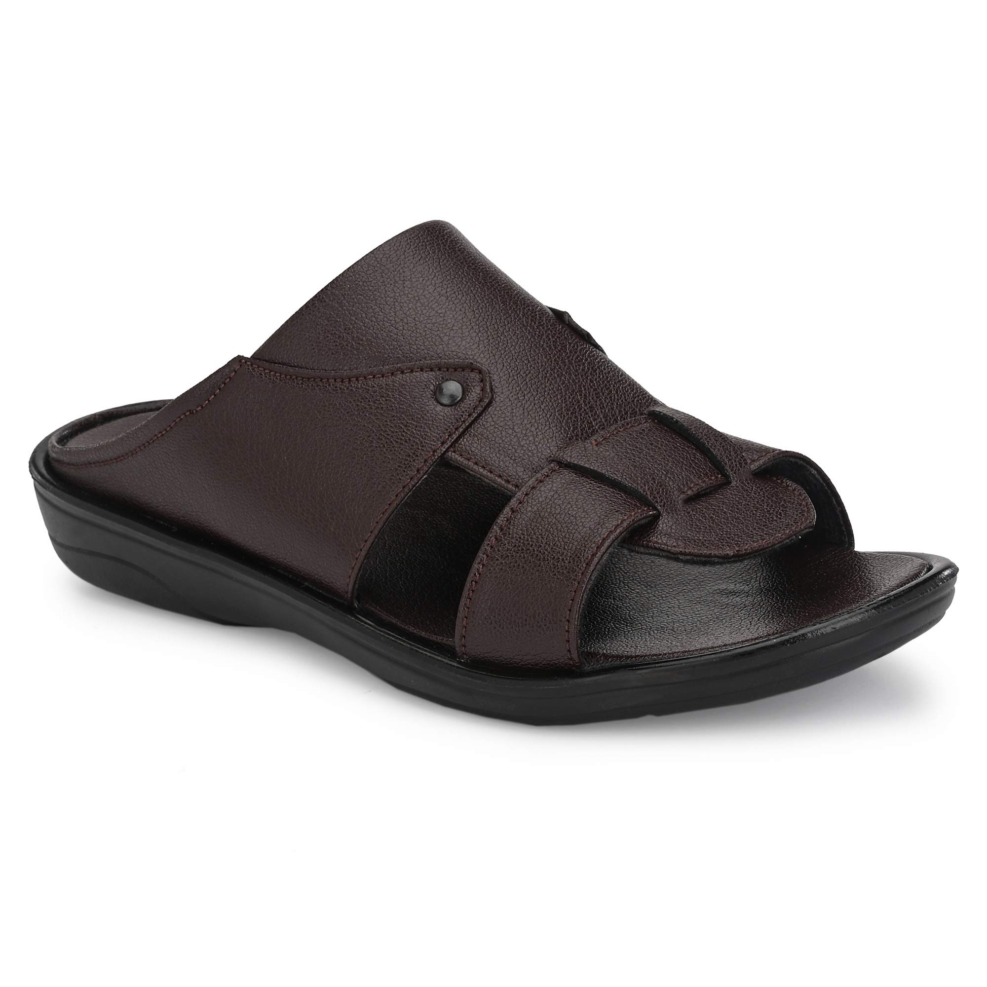 KIATU Synthetic Leather Casual Flip Flops Floaters Thong Outdoor Slipper Sandals for Mens and Boys (Color: Brown, Size: 9, Model: KT-1051) (B08F7C9QY2) Amazon Price History, Amazon Price Tracker