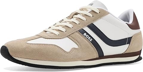Мужские кроссовки BOSS Levon Lace-Up Running, цвет: Белый
