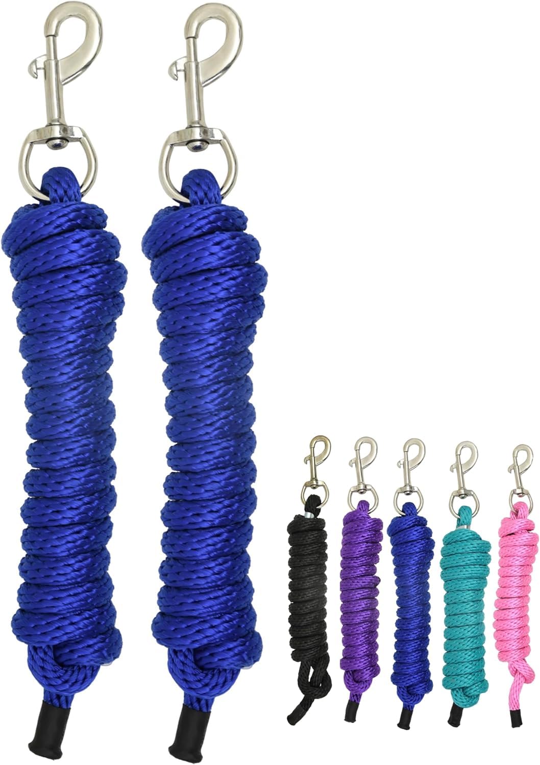 Snapklik.com : (Pack Of 2) Nylon 8ft Lead Ropes For Horse Halters (Navy ...