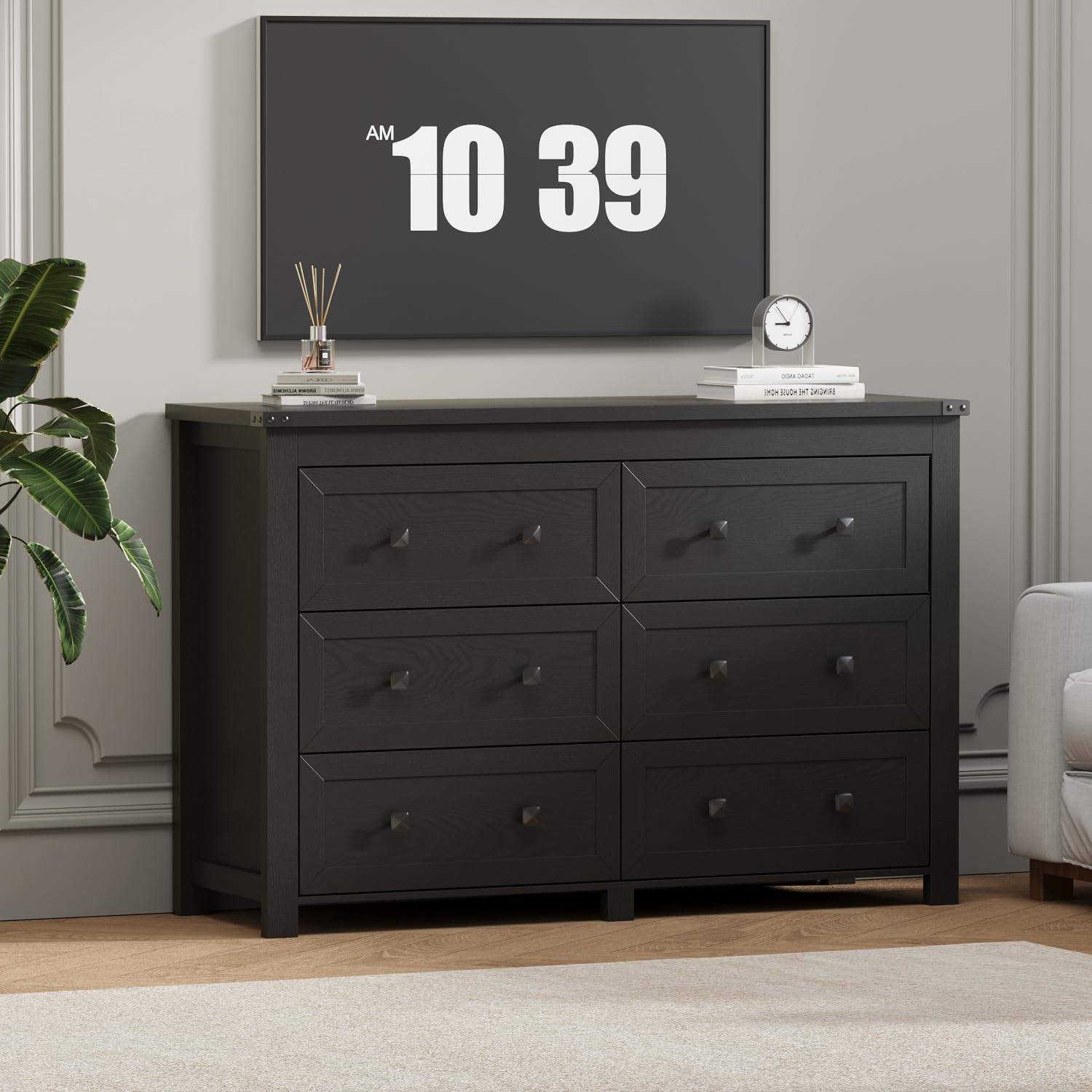 fitted lace wedding dress Richmond Ridged Wide 6 Drawer Dresser, Matte Black