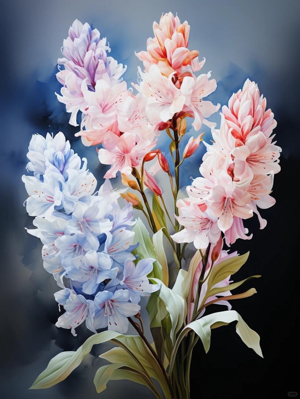 RKFLGEW Flowers 14CT Cross Stitching Kit Colorful Hyacinth Needlepoint Counted Kits Embroidery Set Arts and Crafts for Home Decor 40x50cm